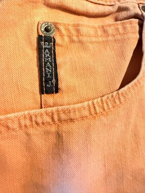 ARMANI JEANS Peach Orange Denim Pocket Detail High Waisted Size 28 Italian